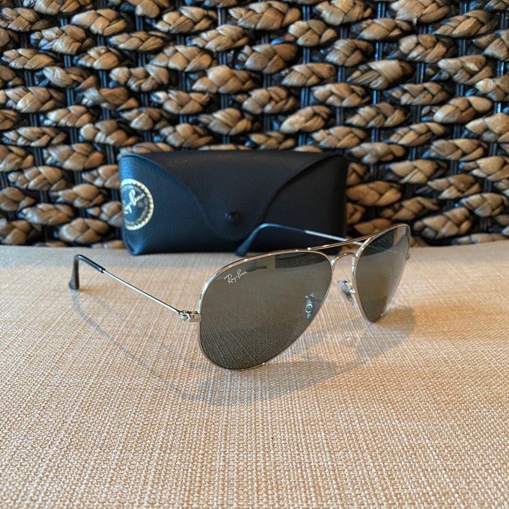 Ray Ban silver frame aviators